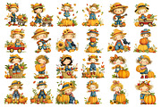 Whimsical Autumn Scarecrow Clipart, a Seasonal Illustration by Nicolle's Colorful Art (Thumbnail 2 of 4)