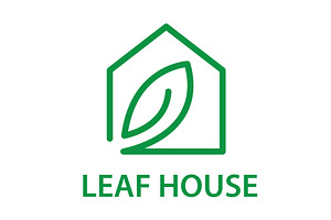 Modern house and leaf logo, an Object Illustration by LogosDen