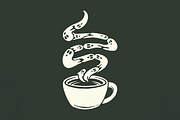Ghost and Coffee, an Object Illustration by Mangustudio (Thumbnail 1 of 3)