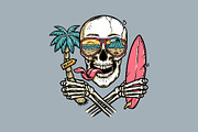 skull glasses with beach view, an Illustration by gunaonedesign (Thumbnail 1 of 4)