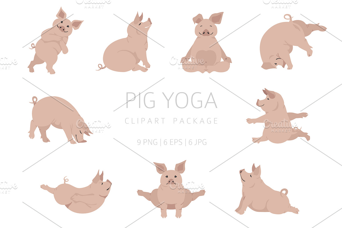 Pig yoga, an Animal Illustration by pet design shop (Photo 1 of 5)