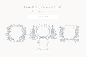 Winter Holiday Crests & Wreaths