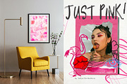 Just Pink collage background texture, an Object Graphic by Yuliya Derbisheva (Thumbnail 2 of 14)