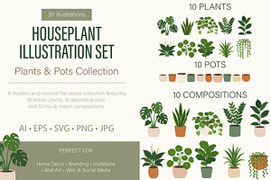 HOUSEPLANT ILLUSTRATION SET, an Object Illustration by OREHOVKA