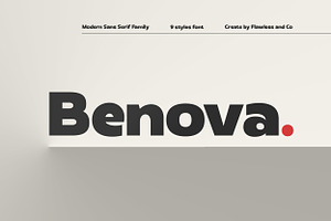 Benova - Family Sans Serif Font, a Sans Serif Font by Flawless And Co