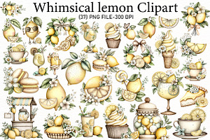 Watercolor Summer lemon Clipart, an Illustration by Designworld