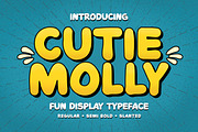 Cutie Molly - Fun Display Typeface, a Font by Littlehand (Thumbnail 1 of 9)