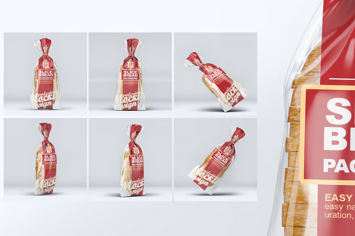 Slice Bread Packaging Mock-Up, a Product Mockup by DesignRushMarket (Photo 1 of 6)