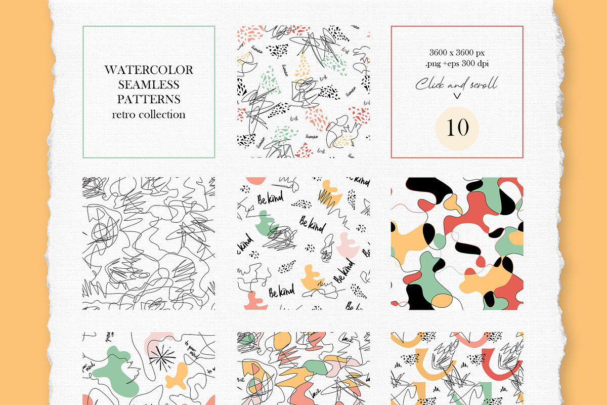 Retro Scribble Abstract pattern, a Pattern Graphic by AnnaTkachi (Photo 5 of 8)