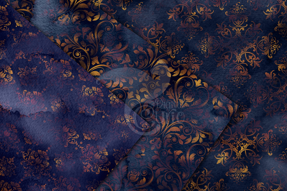 Watercolor Copper Damask Textures, a Texture Graphic by Digital Curio (Photo 6 of 7)