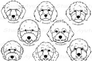 8 doodle dog heads line arts, a Graphic by dogsinarow (Thumbnail 2 of 2)