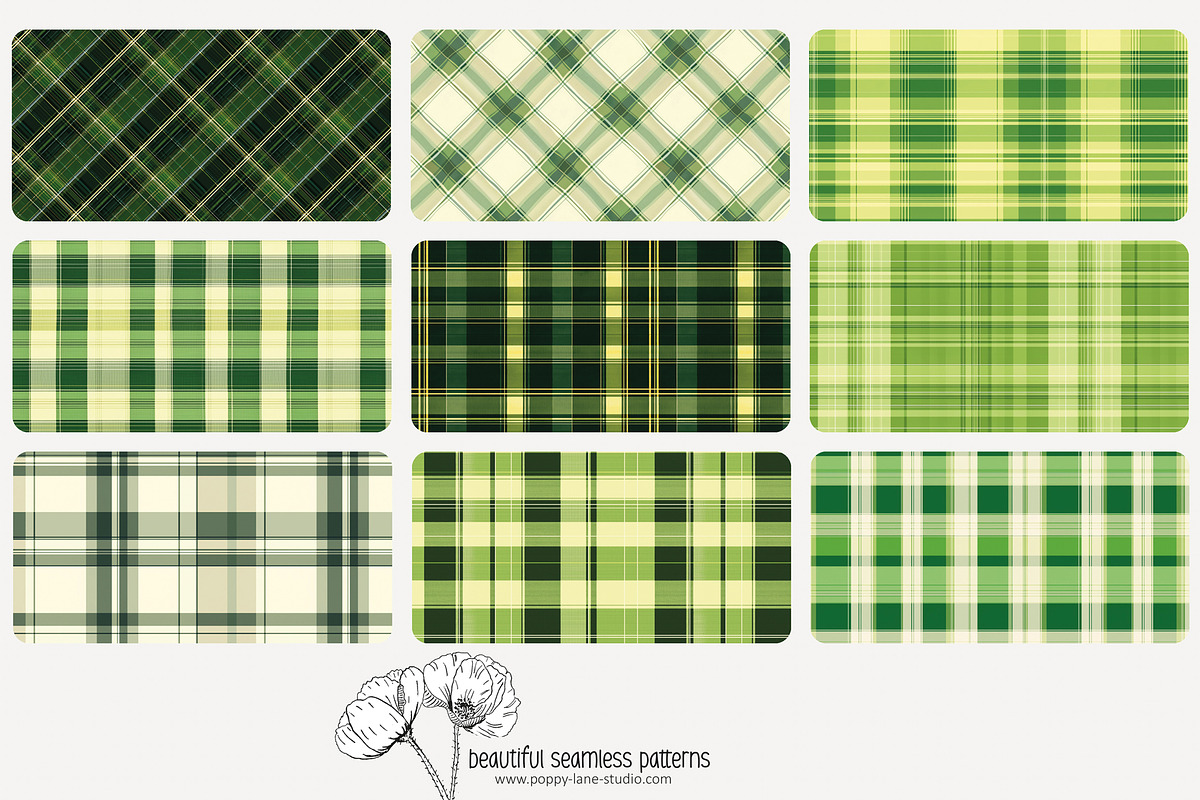 80 green plaid seamless pattern, a Pattern Graphic by Poppy Lane Studio (Photo 5 of 11)