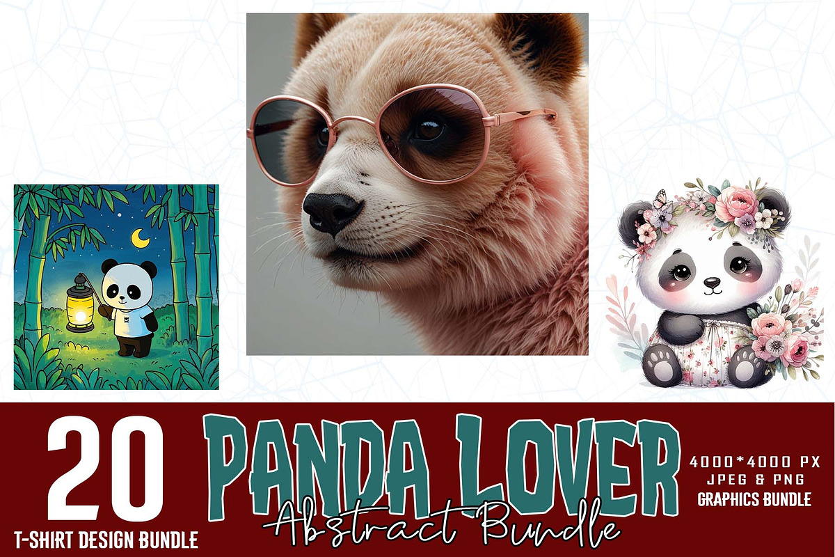 Cute Panda T-shirt Design Bundle, an Illustration by Sofia's Fashion (Photo 1 of 3)