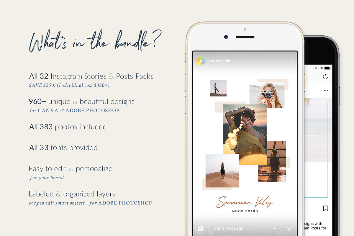 CANVA & PS Complete Instagram Bundle, a Social Media Template by Poego Social (Photo 2 of 52)