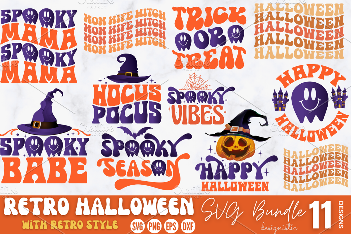Mega Retro Halloween SVG Bundle, an Object Graphic by Design's Dark (Photo 9 of 9)