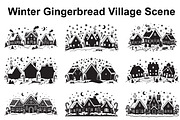 Gingerbread Winter Village Set, an Object Graphic by Creativeshirt (Thumbnail 1 of 3)