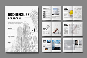 Architecture Portfolio Layout, a Brochure Template by MightyDesign