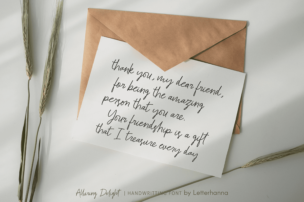Alluring Delight Font, a Handwritten Font by Letterhanna Studio (Photo 10 of 13)