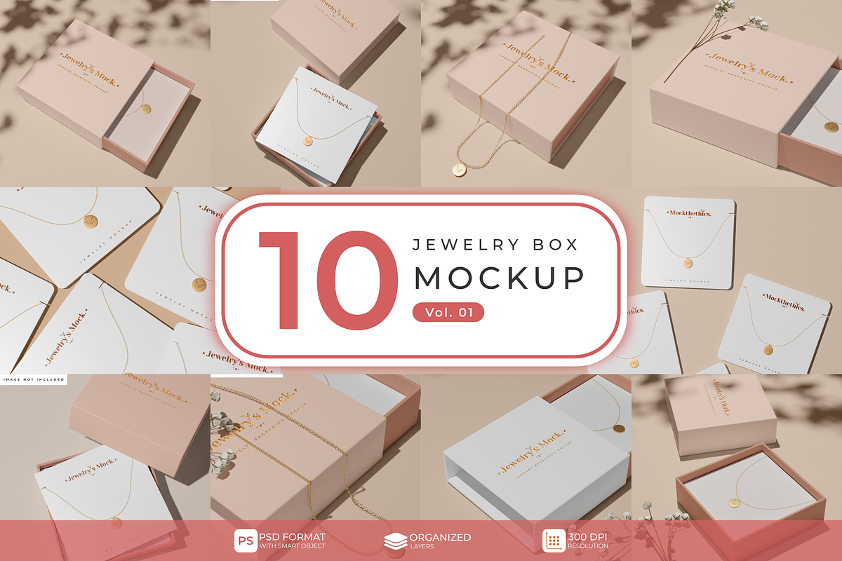 Jewelry box mockup bundle, a Cups & Container Mockup by Mockthethics. (Photo 1 of 12)