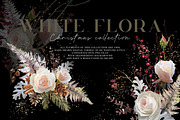 White Flora - Christmas clipart, a Decorative Illustration by Vasmila (Thumbnail 9 of 15)