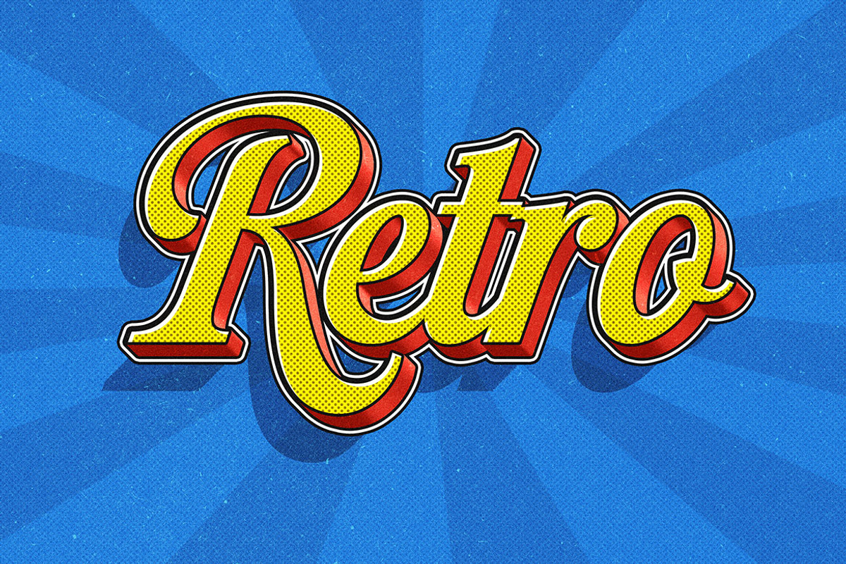 Retro Comic Text Effect, a Layer Style Add-On by dokudokunomi