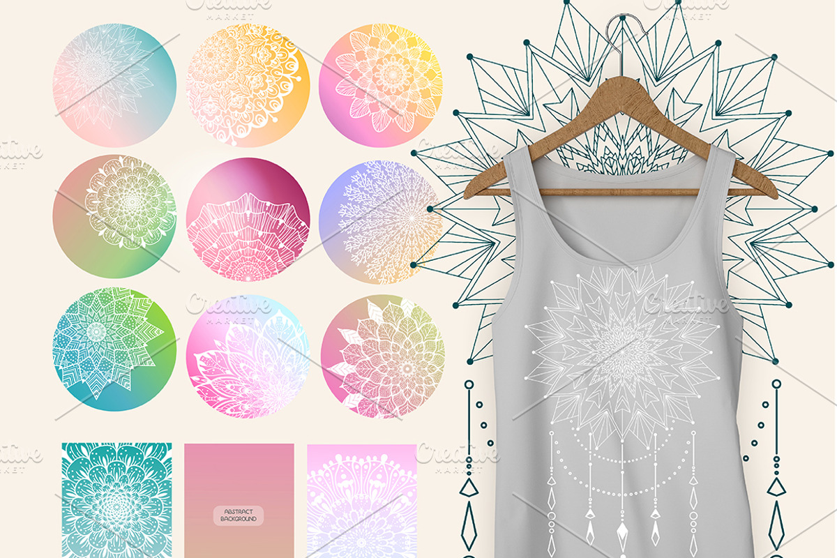 Flower Mandala set, a Decorative Illustration by JaneLane (Photo 3 of 5)