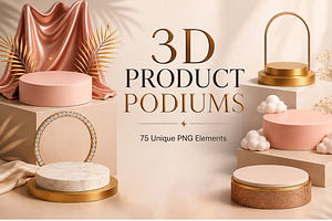 3D Product Podiums & Display Stages, an Object Graphic by MarisoArt