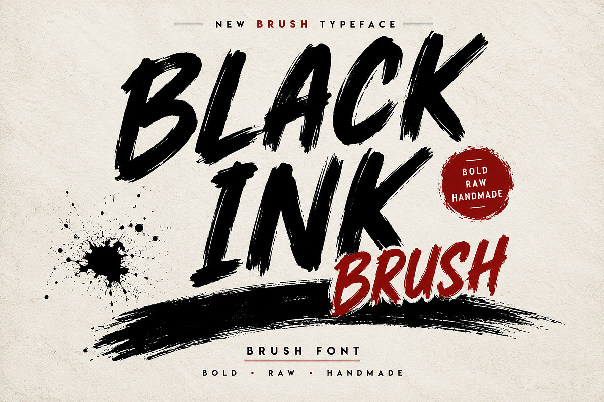 Black Ink Brush – Bold Brush Font, a Handwritten Font by Wow Magic (Photo 1 of 4)