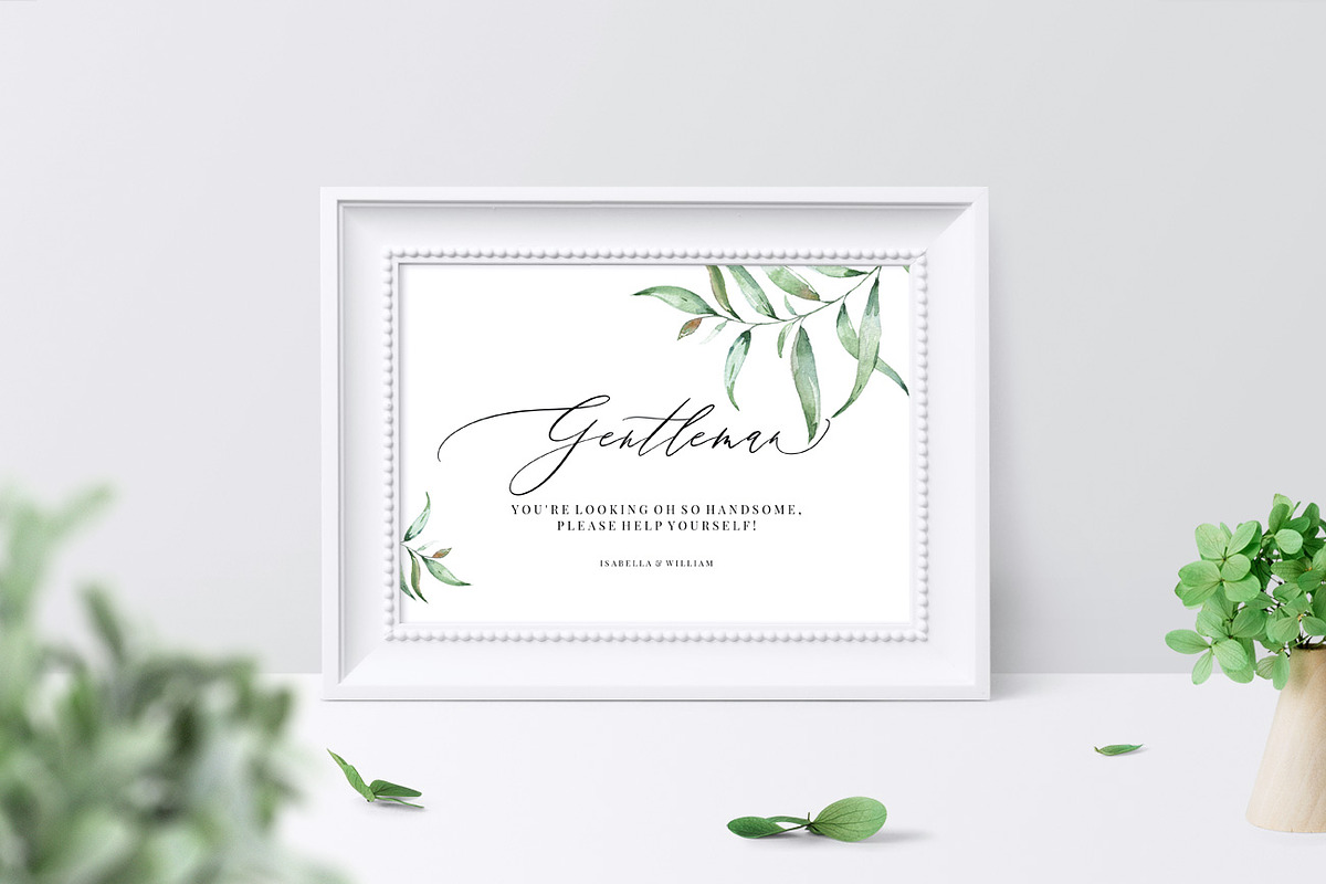 Wedding Bathroom Sign, Aurora, an Invitation Template by Alice Bluefox (Photo 4 of 7)