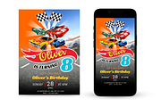 Hot Wheels Birthday Invitation, an Invitation Template by Earth5168 (Thumbnail 1 of 9)