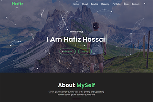 Minimal Dark UI Personal Resume Web