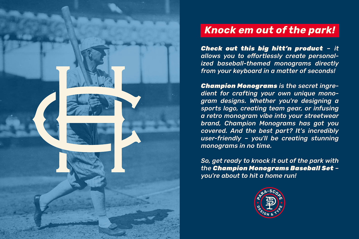 Retro-Era Baseball Serif Style 3, a Symbol Font by Para-Scope Design (Photo 2 of 8)