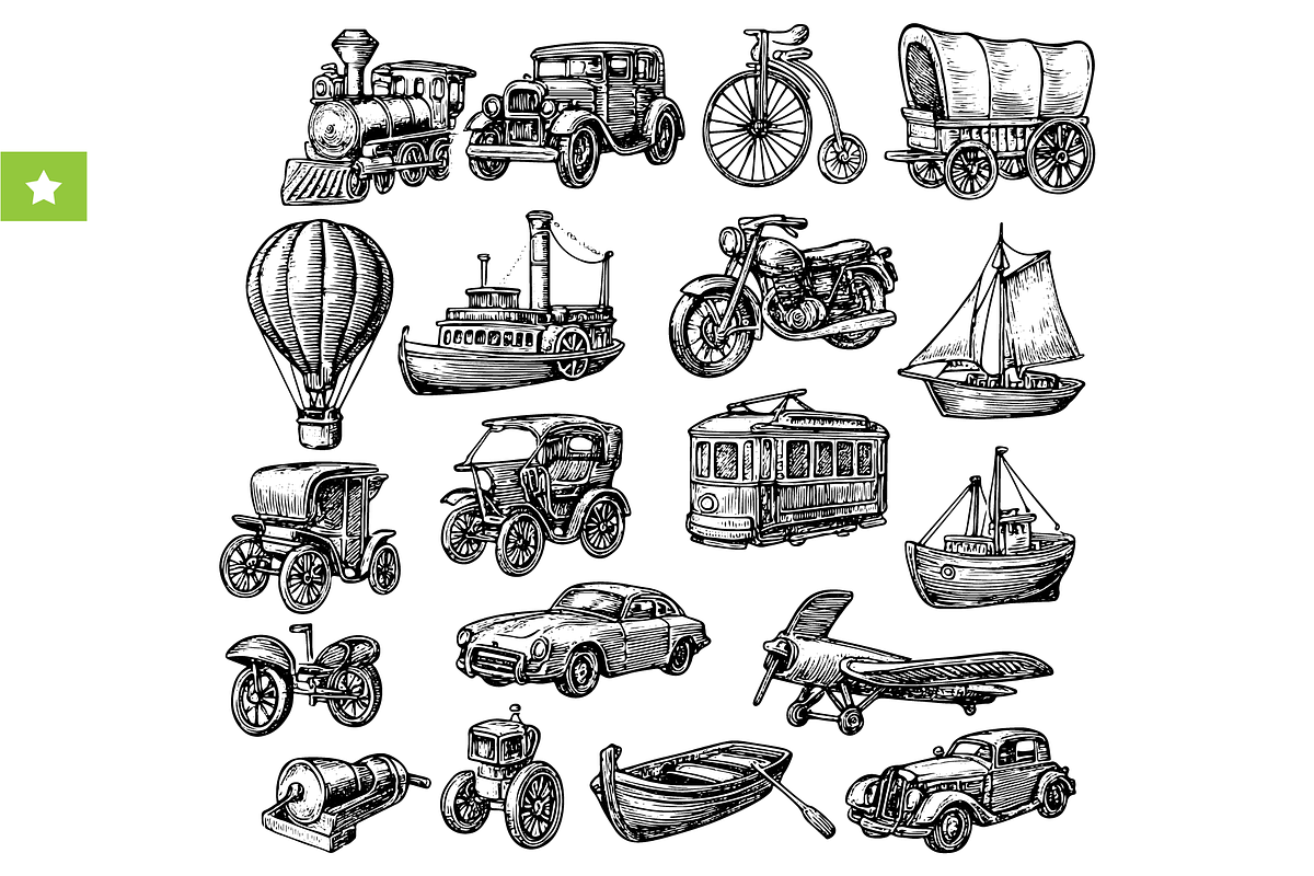 Vintage Transport & Travel, an Object Graphic by RT Studio