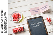 Chalkboard and Greeting Card Mockup, a Mockup by mockupgeek (Thumbnail 3 of 4)