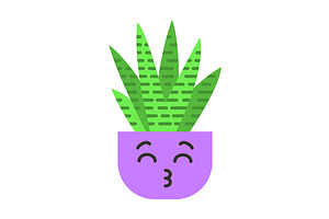 Zebra Cactus Flat Design Color Icon