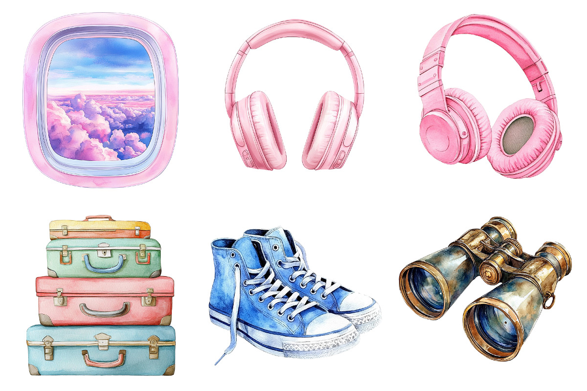 Girly Pink Summer Vacation Clipart, an Illustration by CitraGraphics (Photo 3 of 5)