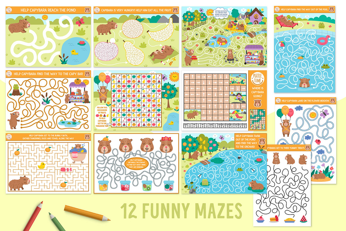 Capybara games and activities, an Education Illustration by Lexi Claus (Photo 3 of 16)