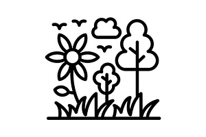 Flower Line Icon, an Icon by Pexelpy