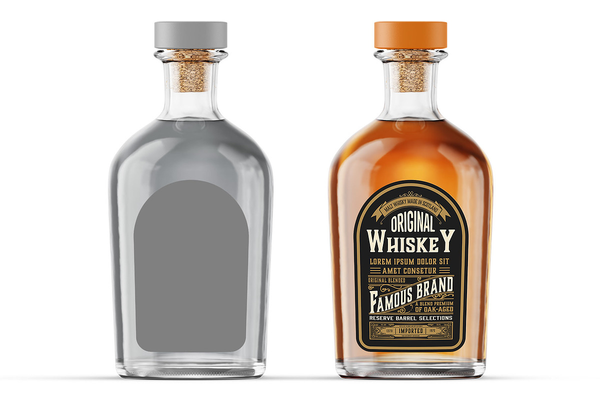 Whiskey bottle mockup template, a Product Mockup by Mockupfit (Photo 2 of 2)
