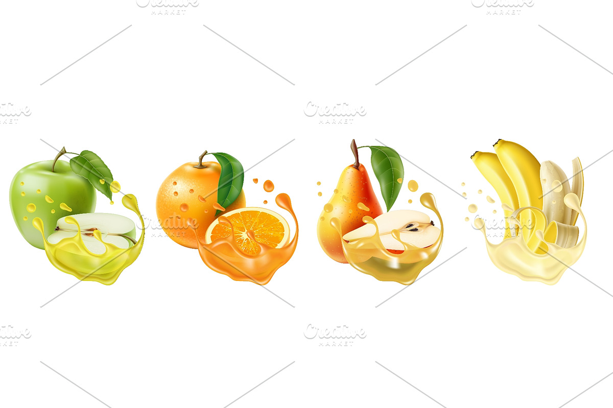 Ripe fruit. Orange and apple, a Food Illustration by Vectorbuum (Photo 1 of 3)