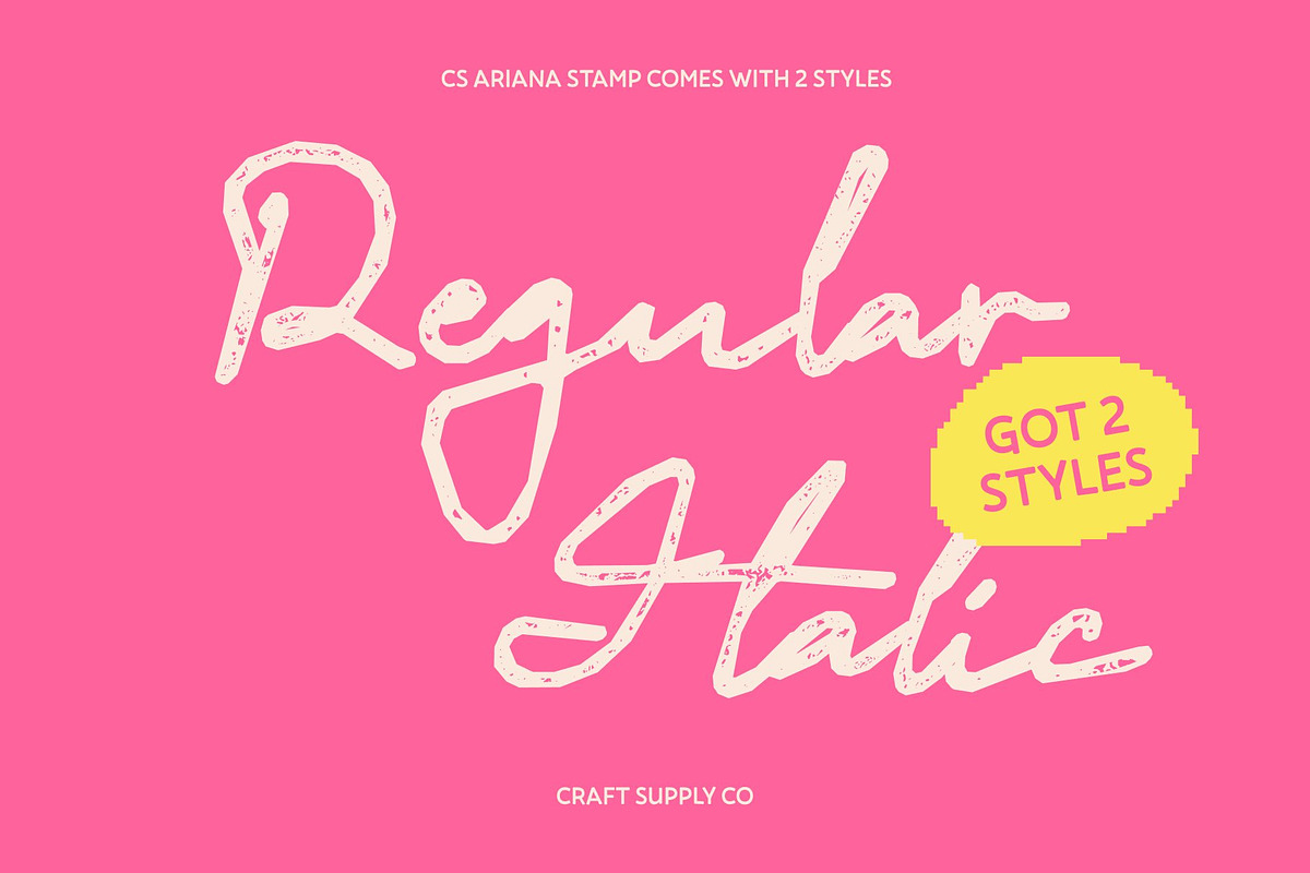 CS Ariana Stamp, a Script Font by Craft Supply Co. (Photo 5 of 8)