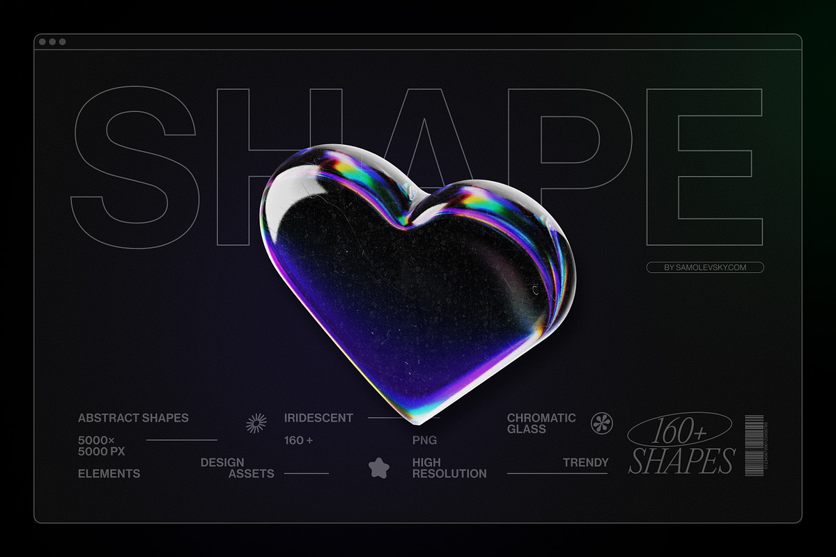 Chromatic Glass 3D Shapes Pack, an Object Graphic by Samolevsky (Photo 22 of 30)