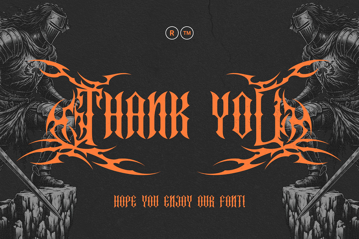 Crucifer – Dark Gothic Blackletter F, a Blackletter Font by Letterara (Photo 14 of 15)