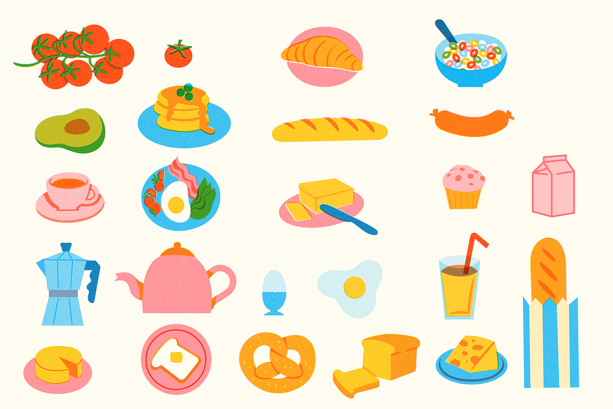 Breakfast Illustrations Collection, a Food Illustration by selintahtakilic (Photo 4 of 9)