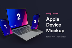 Flying Apple Device Mockup Vol 01