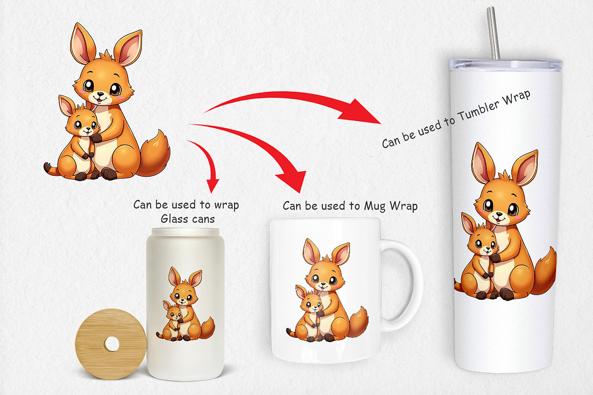 Kangaroo Mother's Day Clipart, a Graphic by Artnoy (Photo 4 of 5)