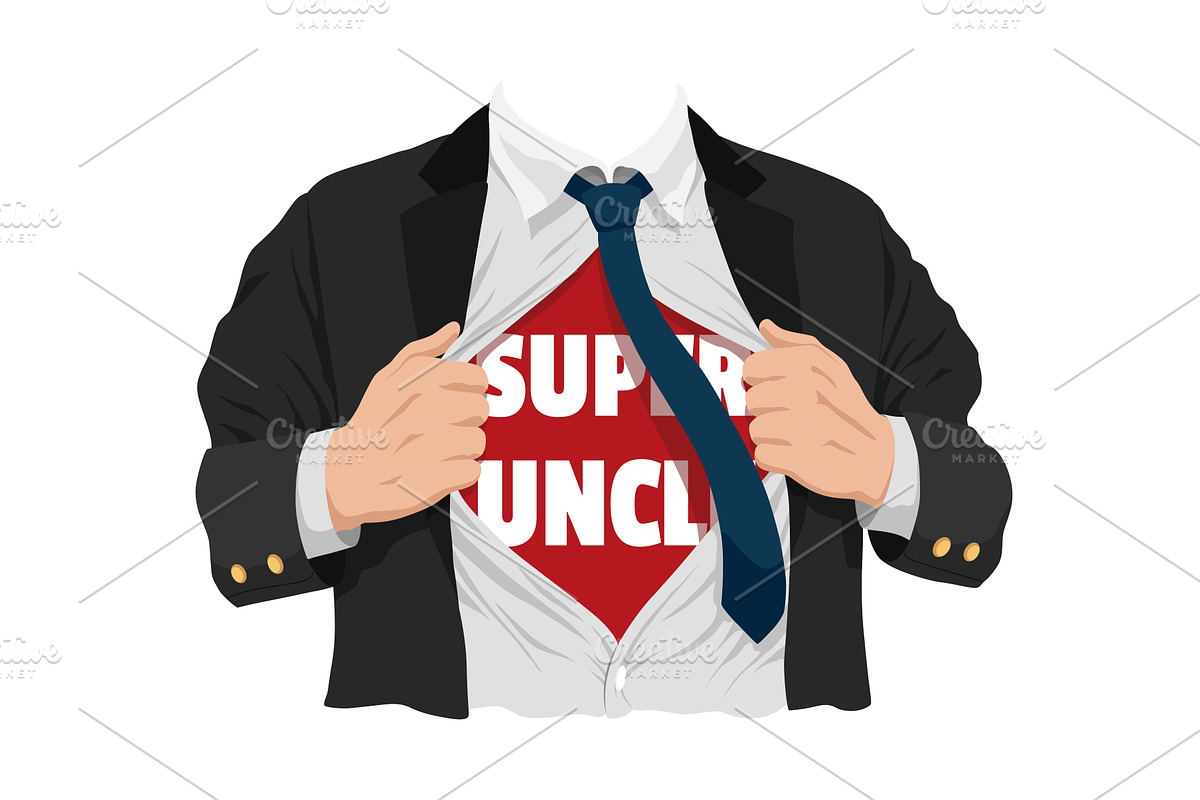Opening shirt superhero, a Person Illustration by Things for designers