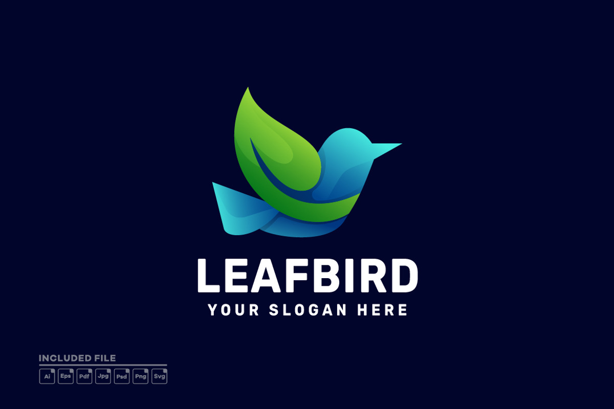 Leaf Bird Gradient Colorful Logo, a Branding & Logo Template by yuanesei