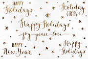 Holiday Calligraphy Overlays 1, an Illustration by Irina Vascovet (Thumbnail 1 of 5)