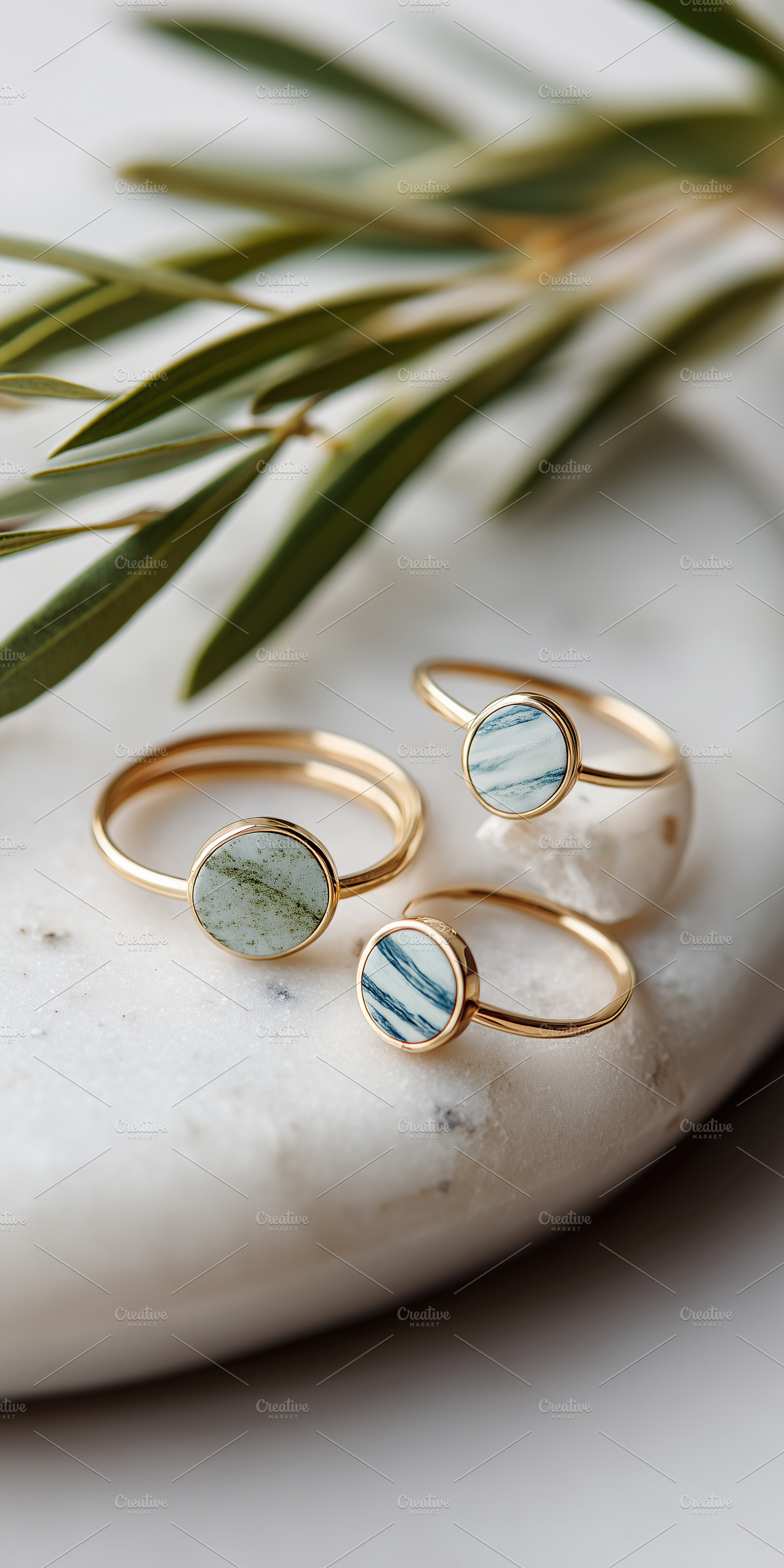 Minimalist gold rings with round, a Beauty & Fashion Photo by MistyDay